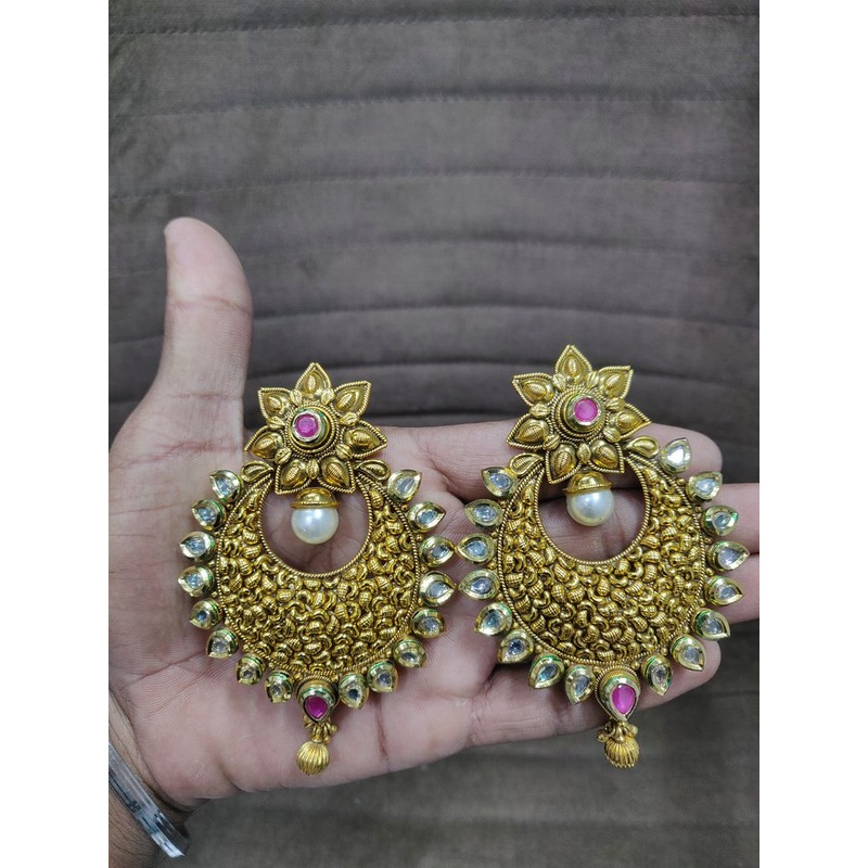 Fine Polki Kundan Earrings By  PKE80075