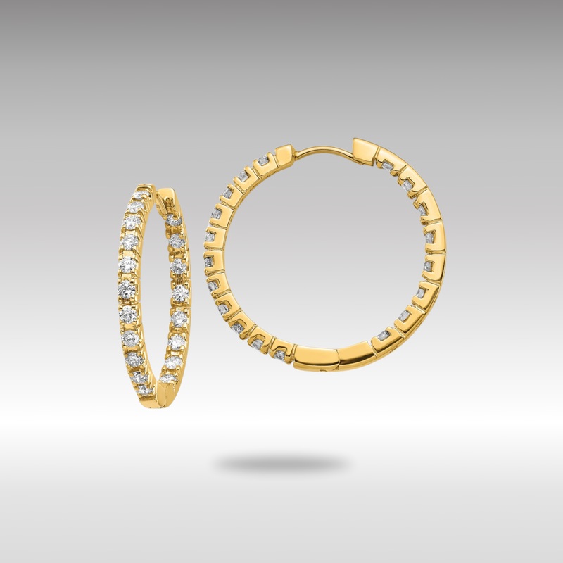 Gold AAA Diamond Hinged Hoop Earrings – Model XE867AAA