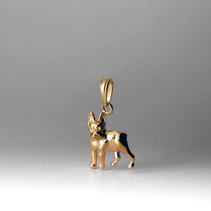 Gold Boston Terrier Dog Pendant