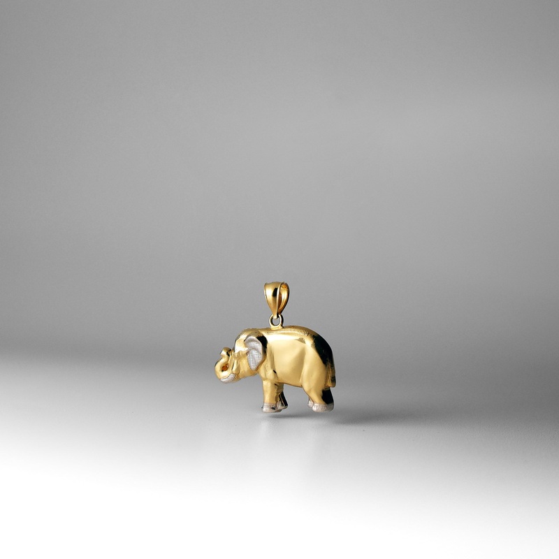 Gold Elephant Pendant Two-Tones – Model 1625