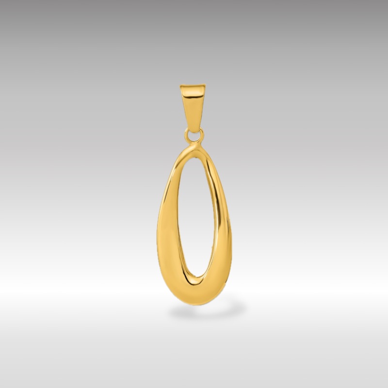 Gold Polished Hollow Oval Pendant