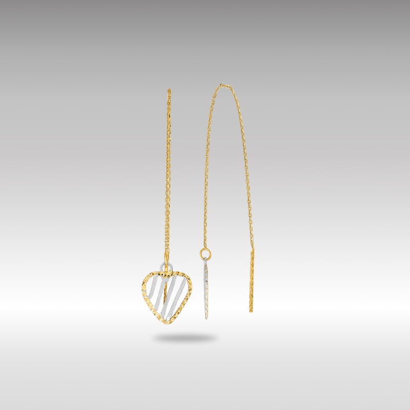 Gold Polished Satin and D/C Heart Threader Earrings – Model TH976