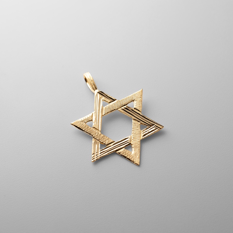 Gold The Star of David Large Pendant
