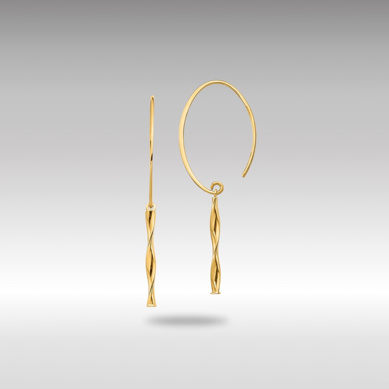 Gold Twist Bar Dangle Earrings – Model TH985