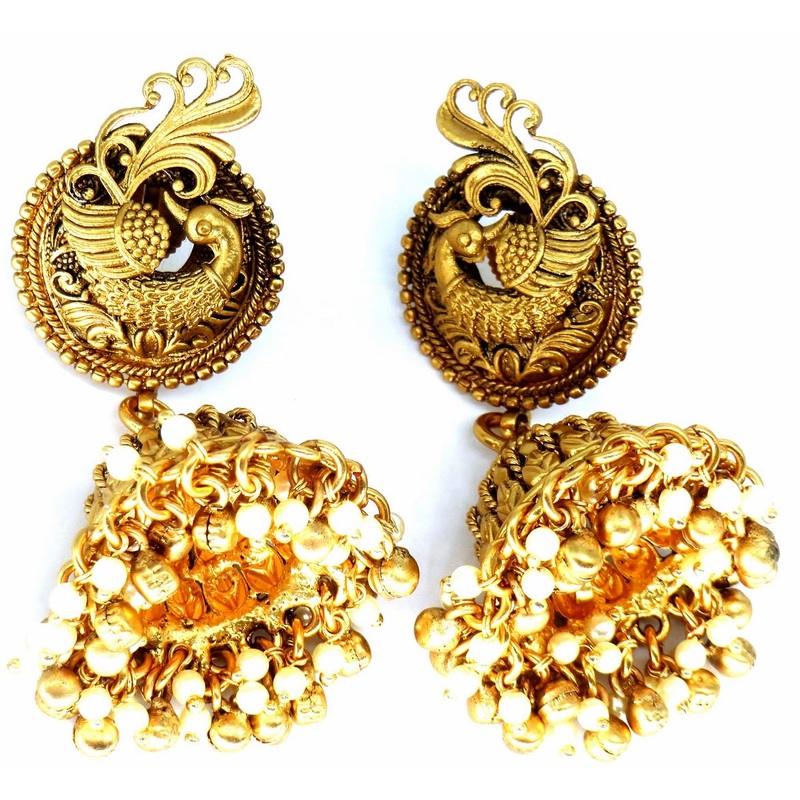 Jewelshingar Jewellery Gold Plated Diamond Earrings For Women ( 62693PEJ )