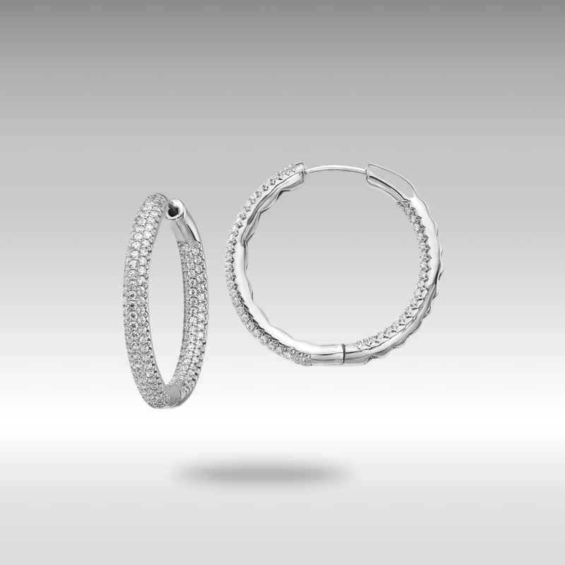 White Gold 1 1/2Ctw Hinged Hoop Diamond Earrings – Model EM5440-150-WA