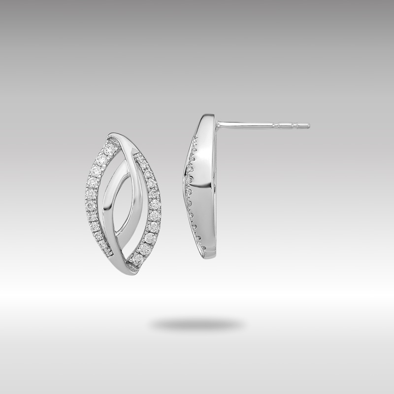 White Gold Diamond Post Earrings – Model EM6892-020-WA