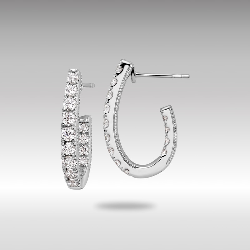 White Gold Lab Grown Diamond VS/SI FGH In and Out J-Hoop Earring – Model EM9122-100-WLG