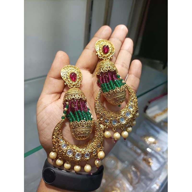 Fine Polki Kundan Earrings By  PKE80100