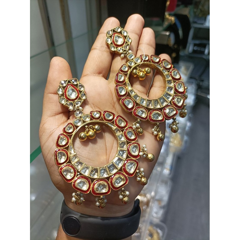 Fine Polki Kundan Earrings By  PKE80102