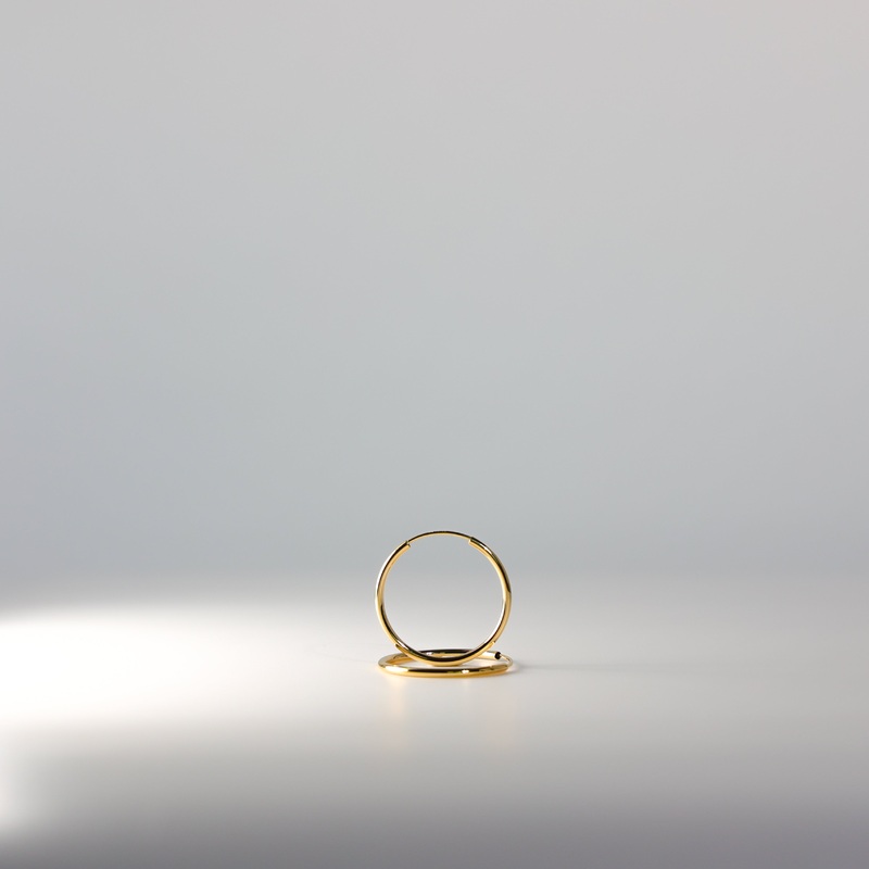Gold 1.5mm Endless Hoop Earrings (25mm) – Model 121