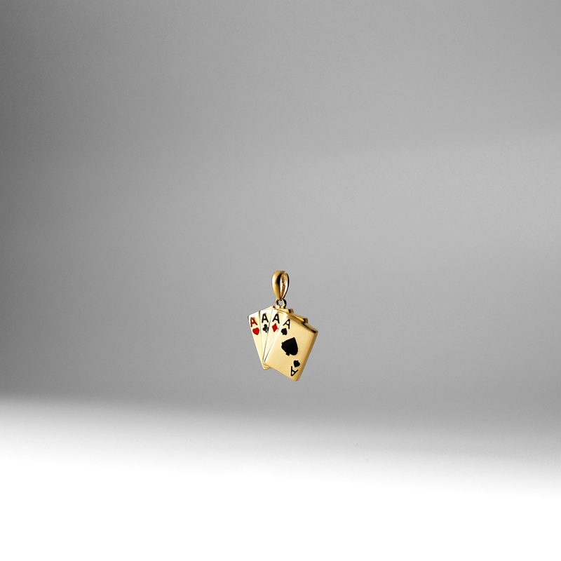 Gold 4 Aces Poker Hand Pendant – Model 1974