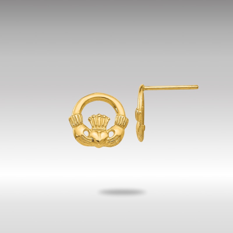 Gold Claddagh Post Earrings – Model TC556