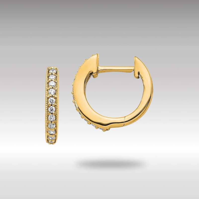 Gold Diamond Hinged Hoop Earrings – Model EM5374-013-YA