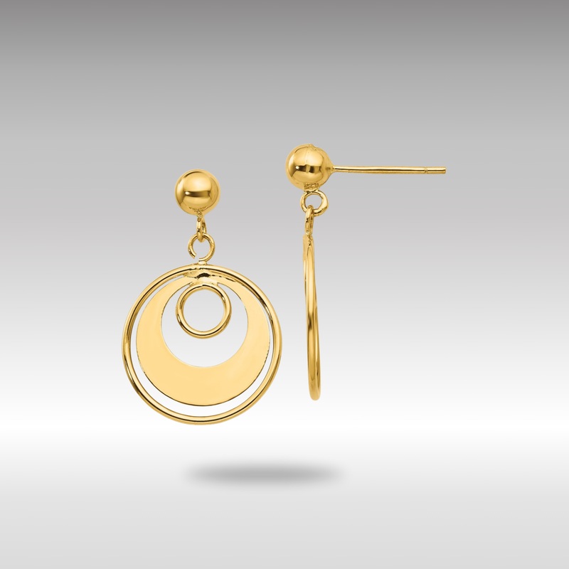 Gold Elegant Fancy Circle Post Earrings – Model YE1423