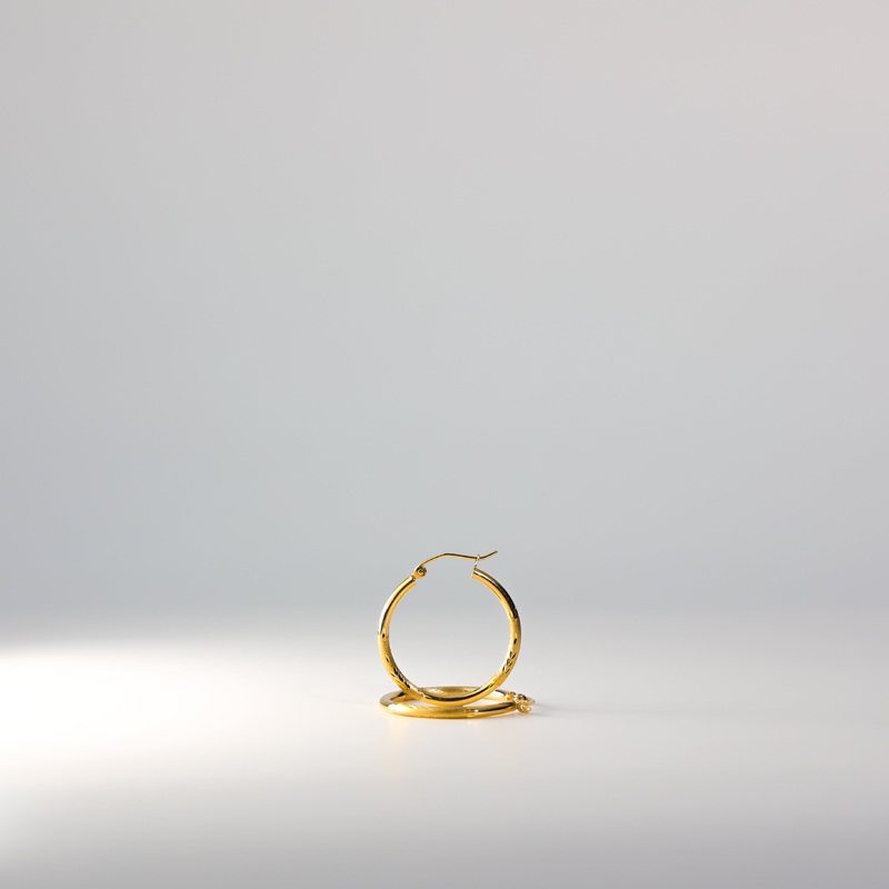 Gold Huggie Hoop Earrings 25MM Width – Model 165