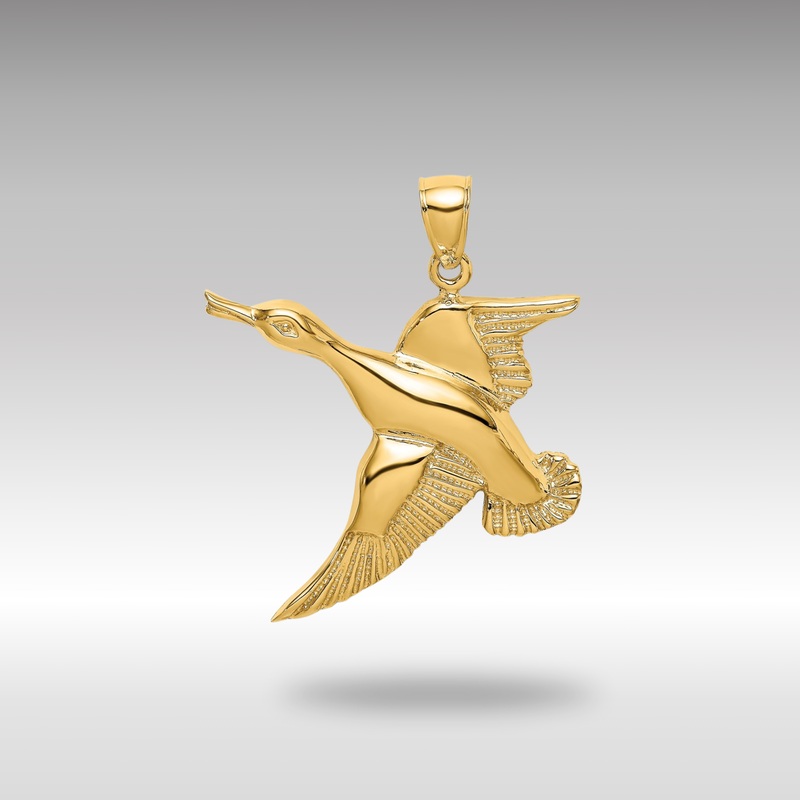 Gold Large Detailed Flying Duck Charm – Model K6573