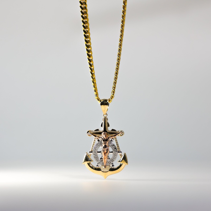 Gold Large Mariner Religious Crucifix Pendant – Model 1207