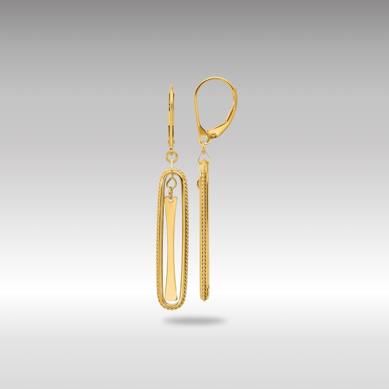 Gold Leslie’s 14K Polished Dangle Leverback Earrings – Model LE2723