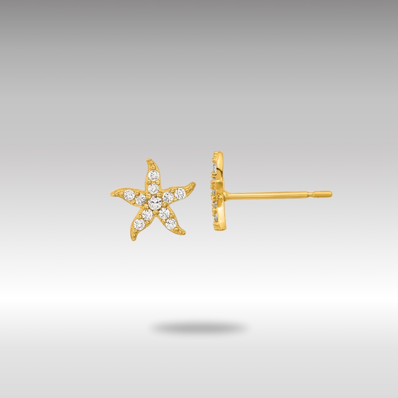 Gold Madi K Childrens CZ Starfish Post Earrings – Model SE2563