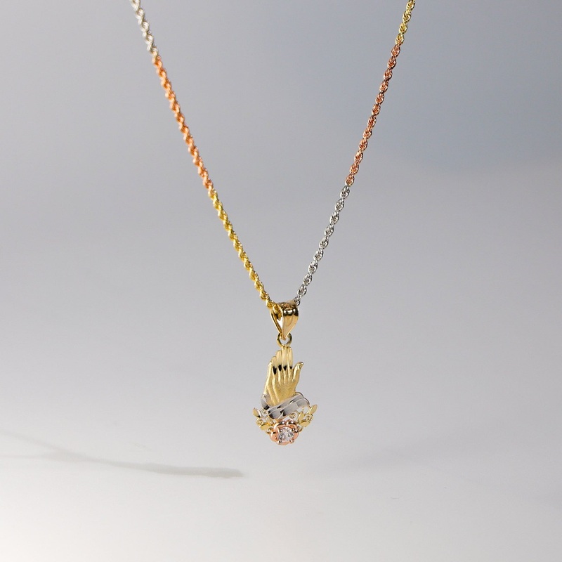 Gold Medium Praying Hands Pendant – Model 0094