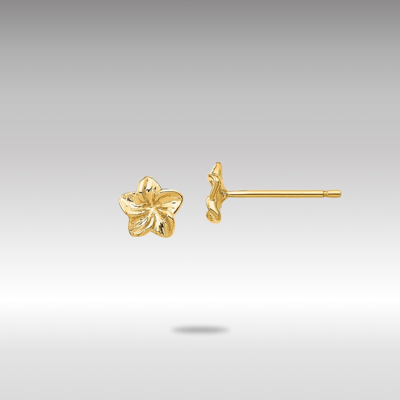 Gold Plumeria Flower Post Earrings – Model TC623