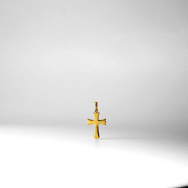 Gold Small Plain Cross Pendant – Model 2227
