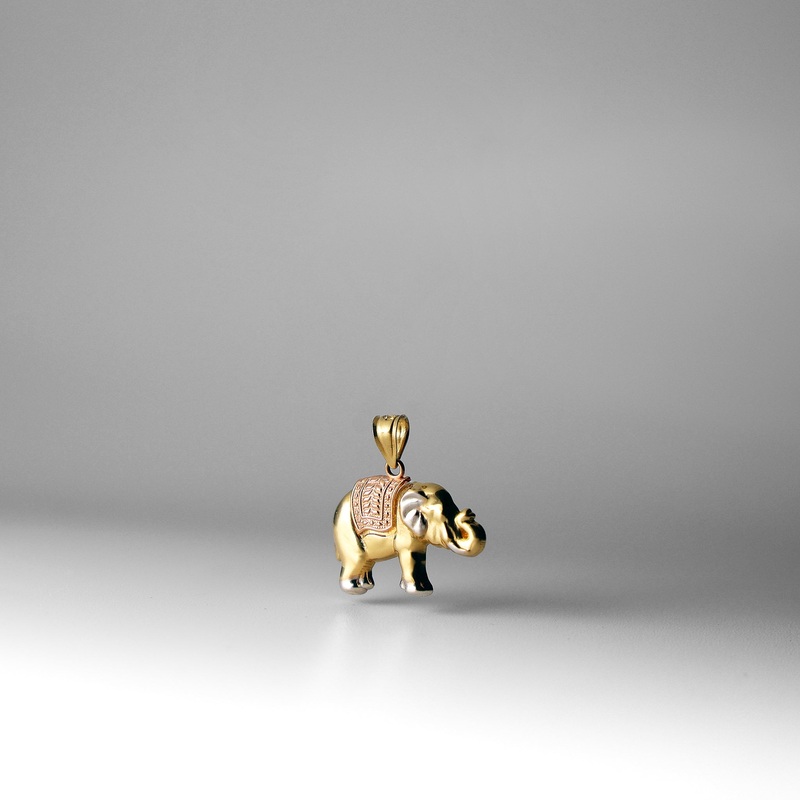 Solid Gold Large Elephant Pendant