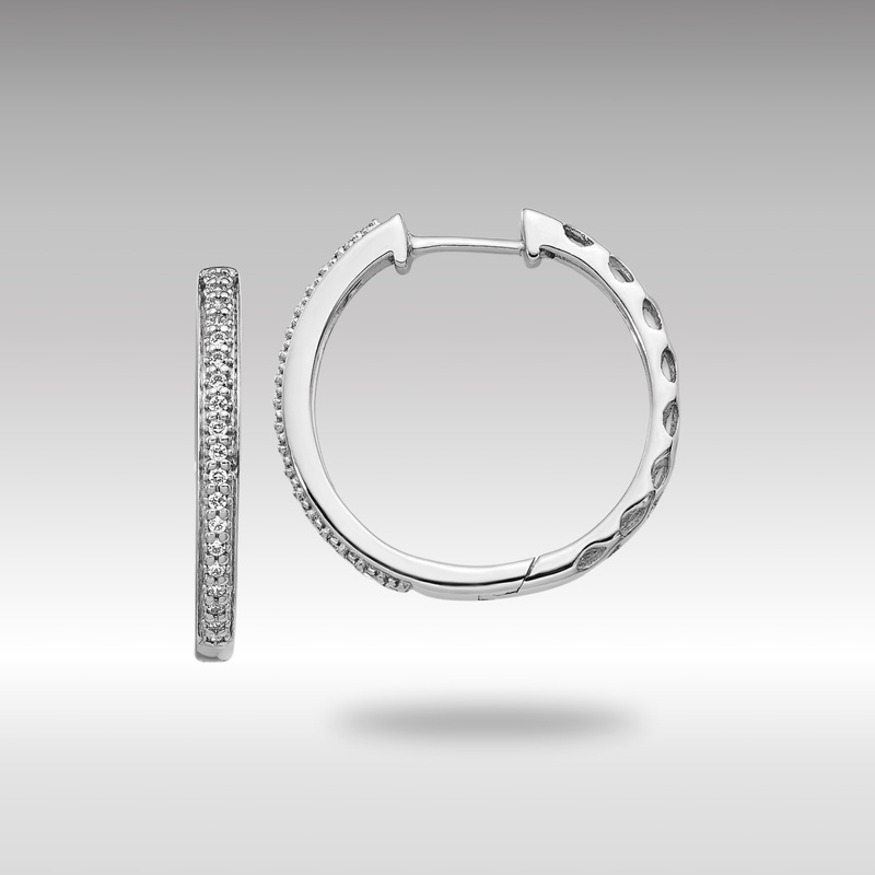 White Gold Diamond 2mm Hinged Hoop Earrings – Model EM5400-016-WA