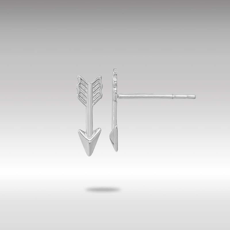 White Gold Polished Arrow Post Earrings – Model TC1006W