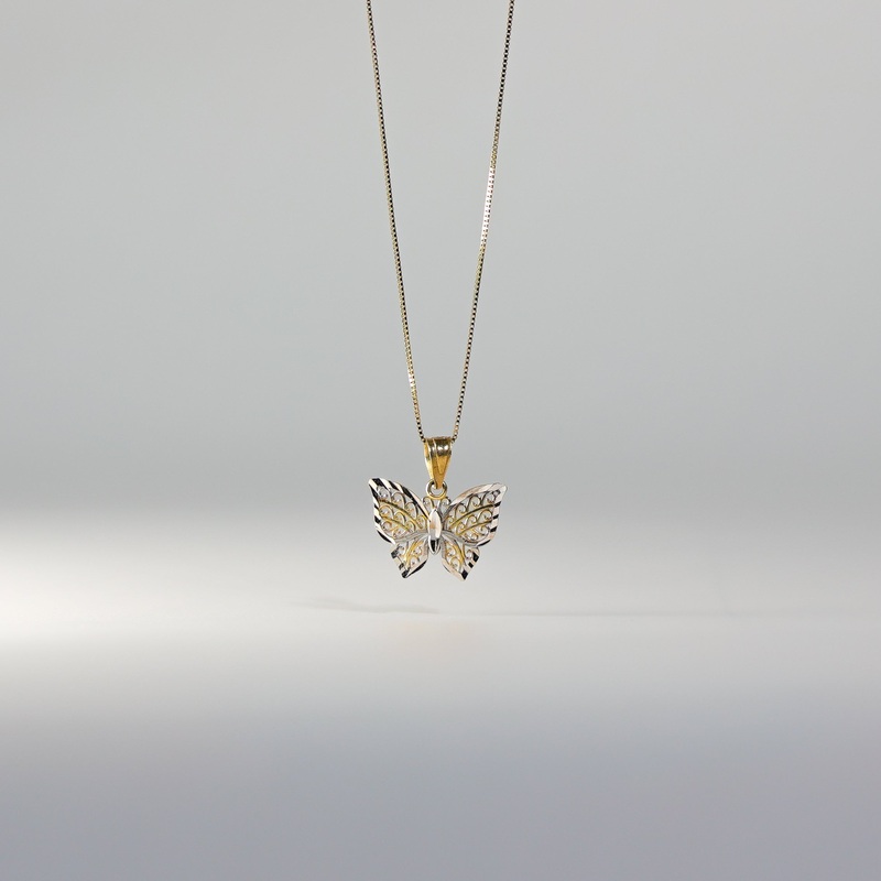Yellow and White Gold Butterfly Pendant – Model 434