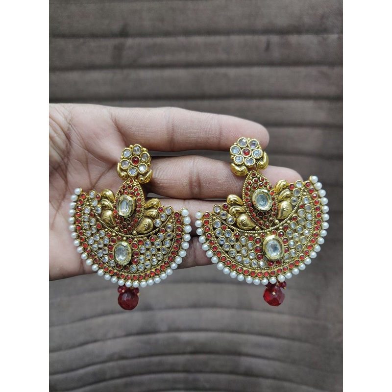 Fine Polki Kundan Earrings By  PKE80079