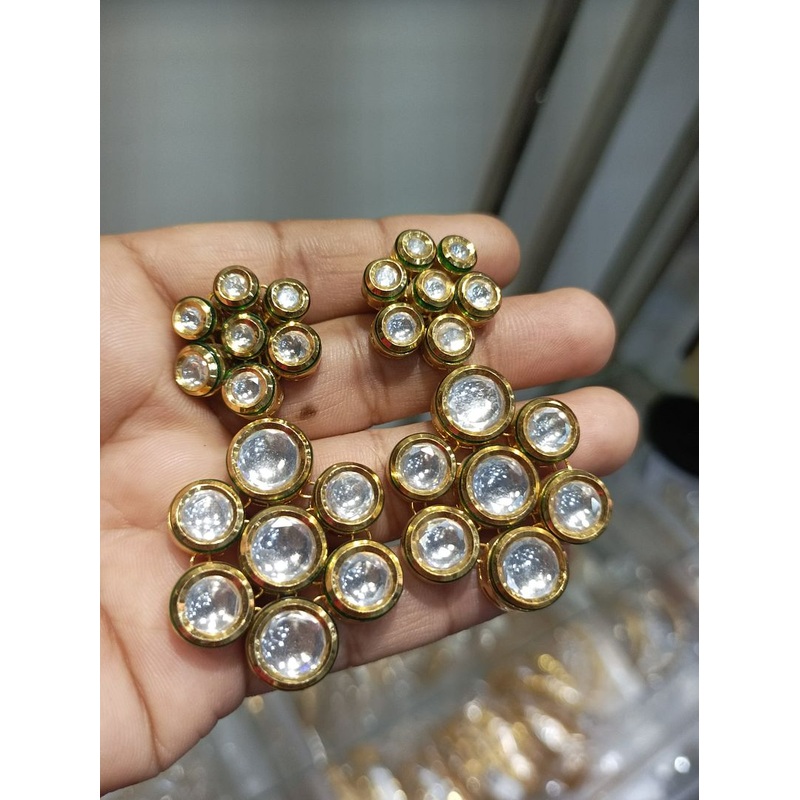 Fine Polki Kundan Earrings By  PKE80092