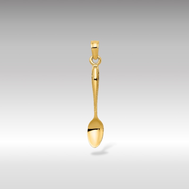 Gold 3D Table Spoon Pendant