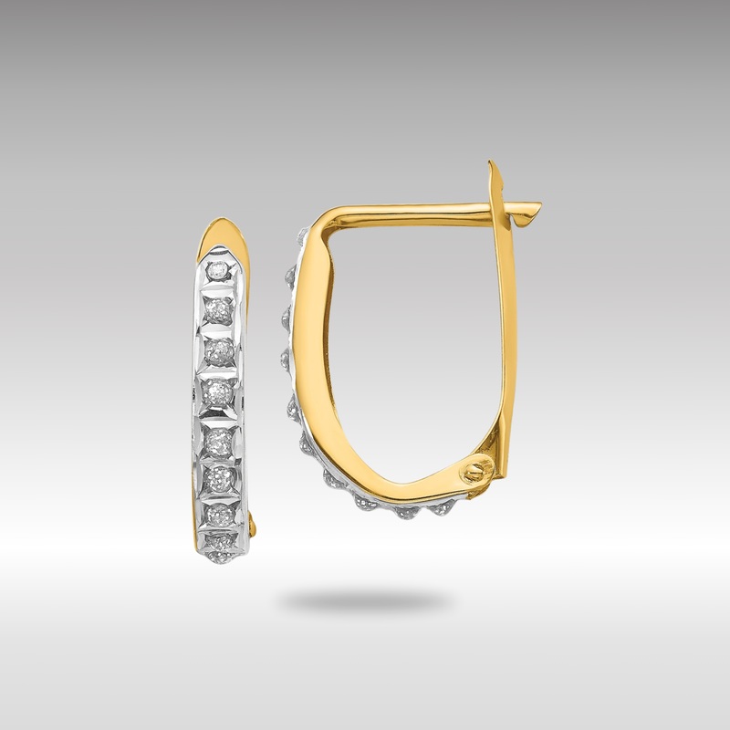 Gold Diamond Fascination Hinged Hoop Earrings – Model DF147
