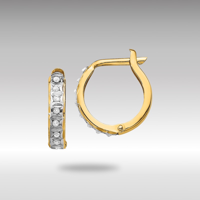 Gold Diamond Fascination Round Hinged Hoop Earrings – Model DF177