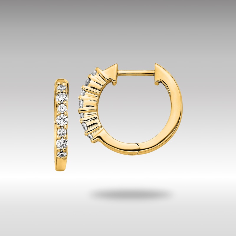 Gold Diamond Hinged Hoop Earrings – Model EM4258-025-YA