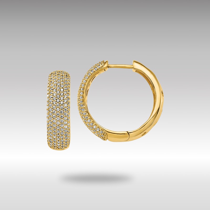 Gold Diamond Hinged Hoop Earrings – Model EM5382-100-YA