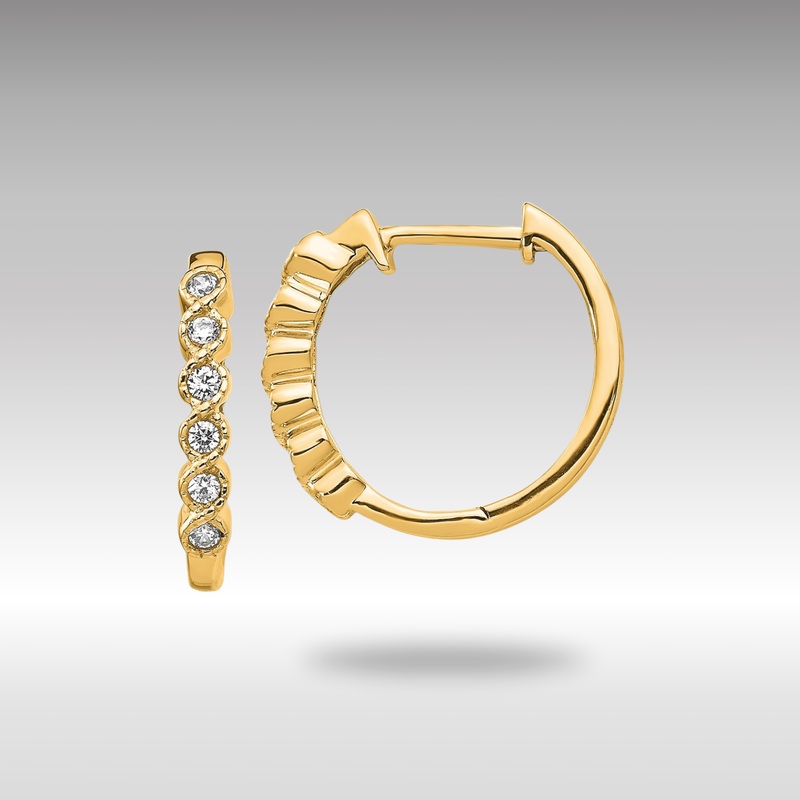 Gold Diamond Hinged Hoop Earrings – Model EM5396-013-YA