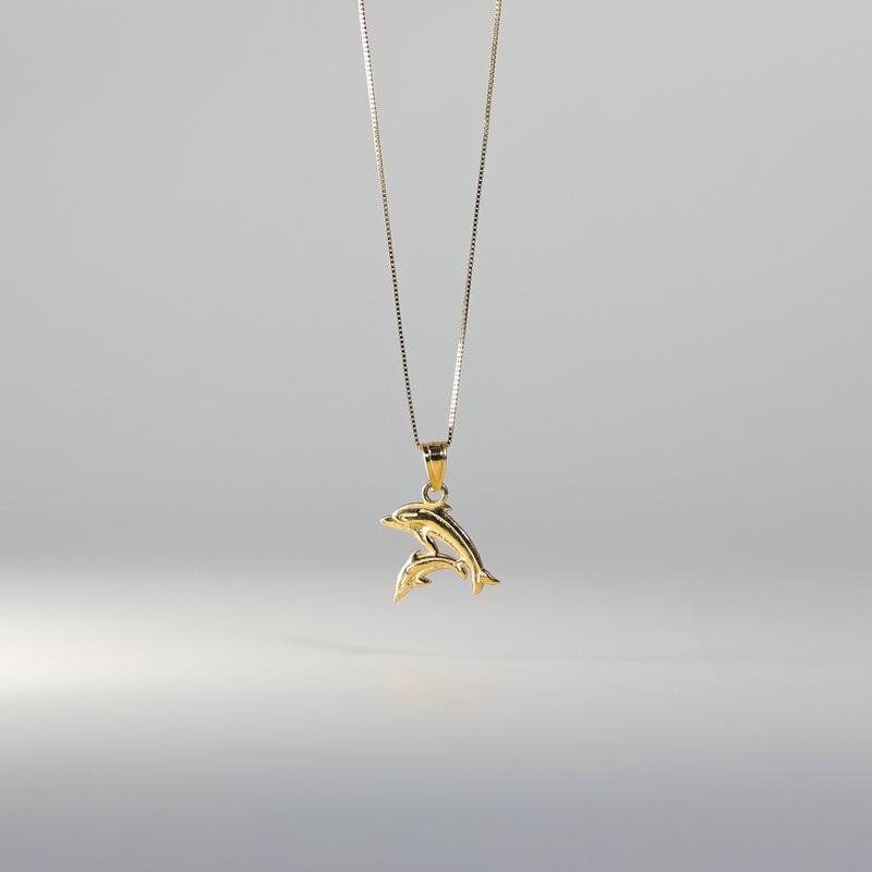 Gold Double Dolphins Pendant – Model 1675
