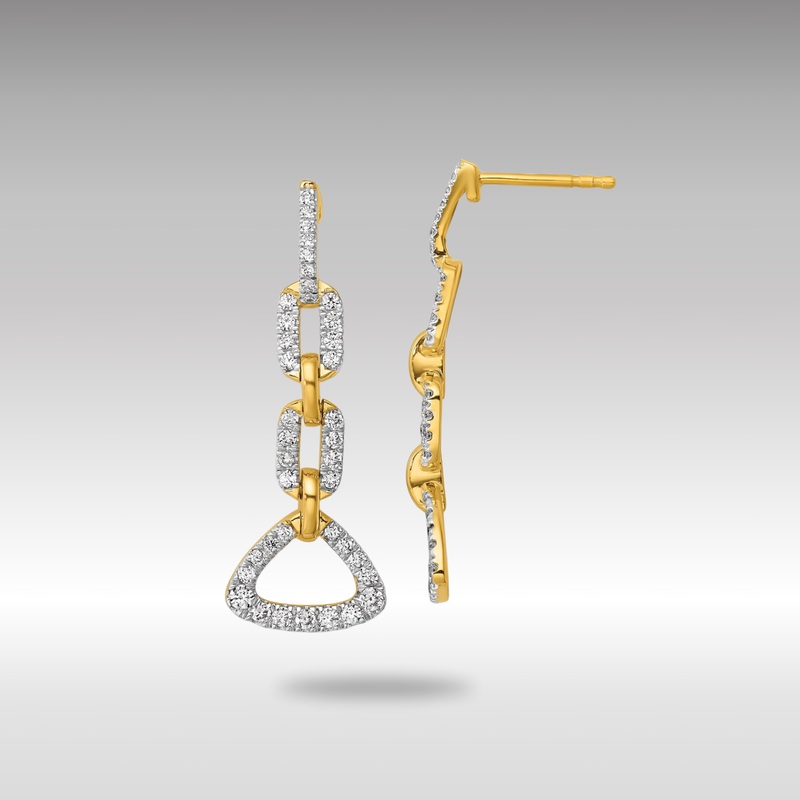 Gold Lab Grown Diamond VS/SI FGH Fancy Post Dangle Earrings – Model EM10213-062-YLG