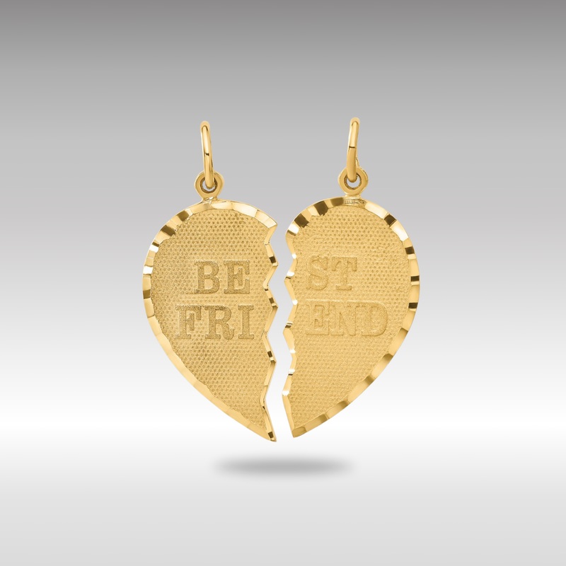 Gold Large BEST FRIEND Diamond-cut 2-piece Charm – Model C369
