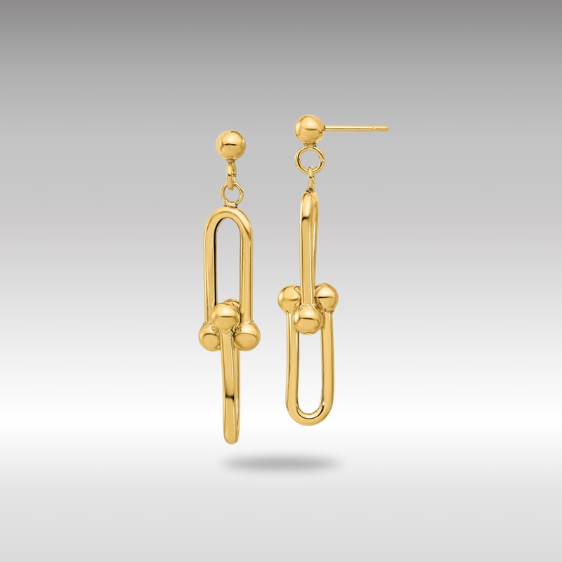 Gold Leslie’s 14K Polished Fancy Link Dangle Earrings – Model LE2289