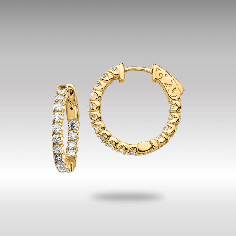 Gold Oro Spotlight Lab Grown Dia. SI+, H+, Round Hoop with Safety Clasp Earrings – Model XE2011LG