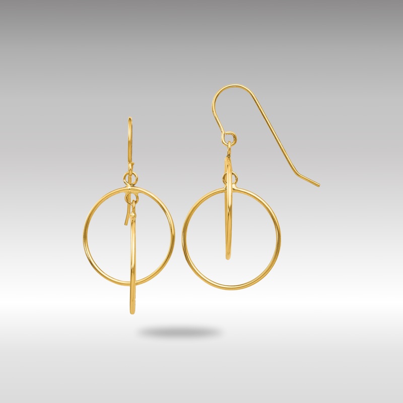 Gold Polished Circles Dangle Earrings – Model TL950