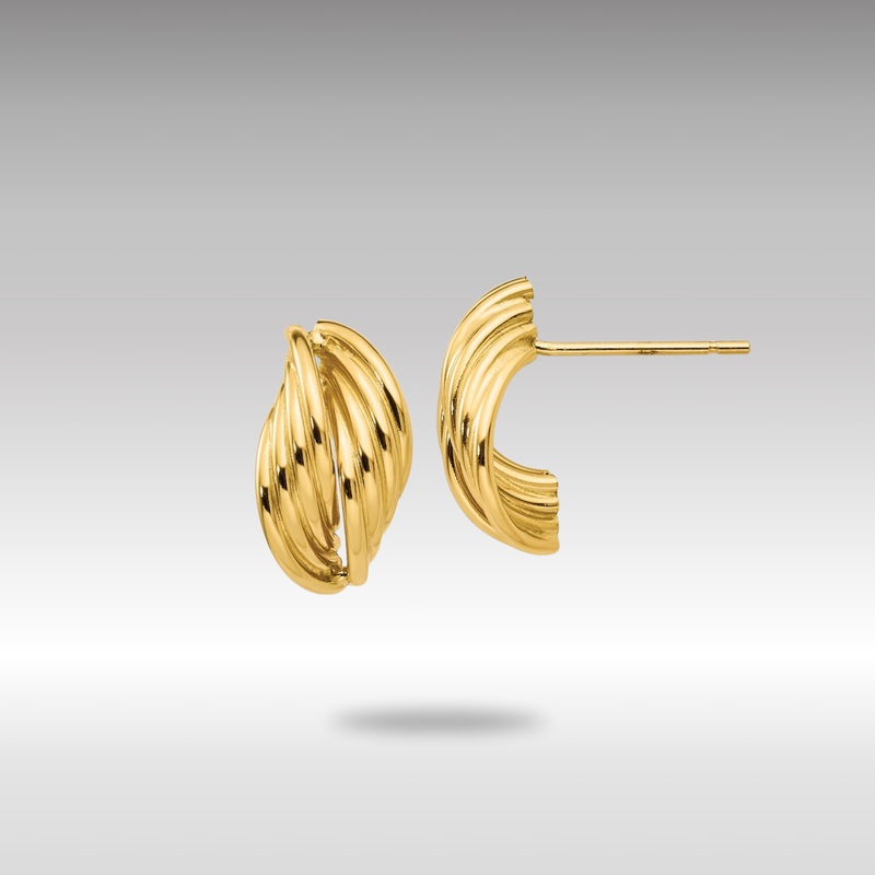 Gold Polished Fancy Post Earrings – Model Z362