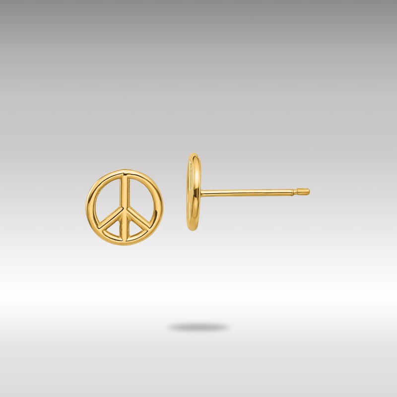 Gold Polished Peace Symbol Post Earrings – Model K4516