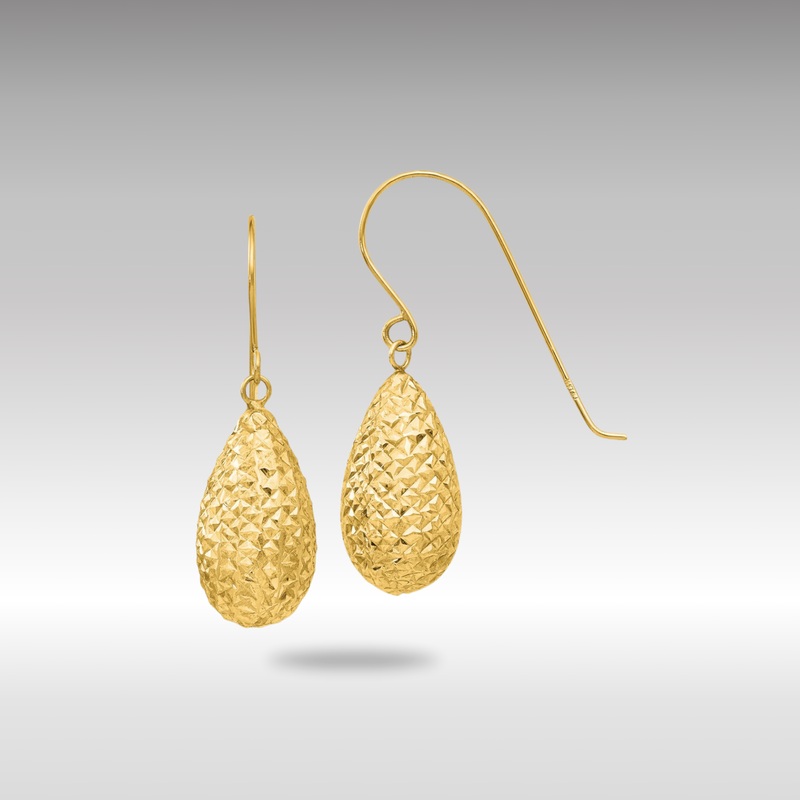 Gold Puff Teardrop Earrings – Model TL501