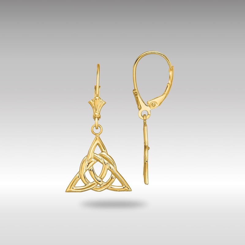 Gold Small Celtic Trinity Knot Leverback Earrings – Model TF1791