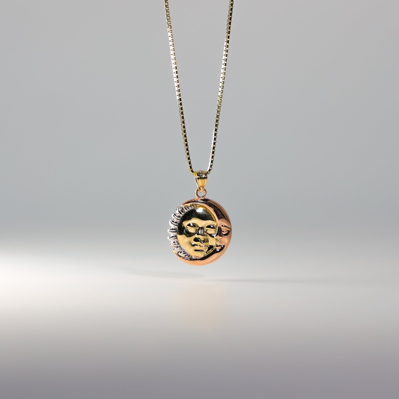 Gold Sun And Moon Pendant Three-Tones – Model 1935